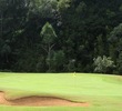 The par-4 13th green on the Prince Course on Kauai. 