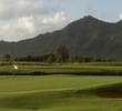 Puakea Golf Course on Kauai, Hawaii, is in the shadow of mountains.