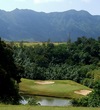 The par-3 sixth hole at Puakea Golf Course shoots straight downhill.