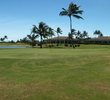 The ninth hole on the A nine at Hawaii Prince Golf Club on Oahu is a 452-yard par 4.