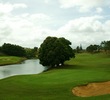 Puakea Golf Club's 13th and 14th greens are both guarded by the same pond.