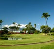 The par-3 second hole at Wailea Golf Club's Old Blue course plays over water. 