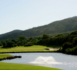 The par-3 eighth hole at Kahili Golf Course is a long shot over water. 