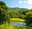 The first real standout hole on Puakea Golf Course is the par-3 sixth, which plays sharply downhill over water. 