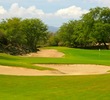 Lava rock sits beside the 14th green at Makena Golf Course. 