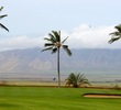 The par-5 second hole at Pukalani Country Club plays towards the West Maui Mountains and overlooks the Kahului Isthmus. 