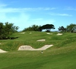 The dogleg-left 14th at Mauna Kea Golf Course encourages a right-to-left tee shot.