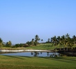 The second hole at Kona Country Club's Mountain golf course is a par 5 that features a pond off the tee.