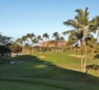 Shadows creep back to reveal the fourth green at Ko Olina Golf Club in Kapolei, Hawaii.