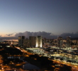 The balconies of the Hawaii Prince Hotel Waikiki serve up the night lights of Honolulu. 