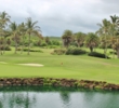 Water protects the 18th green at Poipu Bay Golf Course on Kauai. 