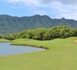 Water is a menace on the third hole of the Puakea Golf Course on Kauai. 
