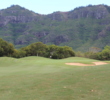 At 455 yards, the 17th hole is the longest par 4 at Puakea Golf Course on Kauai, Hawaii. 