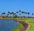 The 442-yard 16th hole of the Kings' Course at Waikoloa Beach Resort is defended by a pond up the left side. 