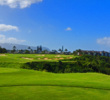 Makai Golf Club's short risk-reward par-4 14th, which crosses water, is heavily bunkered.