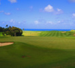 The par-4 15th at Makai Golf Club runs away from the Pacific Ocean.