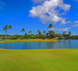 The finishing hole at Kauai Lagoons Golf Club (Kiele Moana's ninth) is the no. 2 handicap hole on the course.