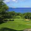 A view of the 15th tee and green at Makena Golf Course