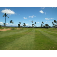 A pair of bunkers down the left side are to be avoided on the sixth hole of the A side at the Hawaii Prince Golf Club.