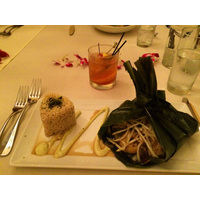One of the signature dishes at Plantation Gardens Restaurant is the Seafood Lau Lau -- fresh fish, large shrimp, jumbo scallops and julienne vegetables wrapped in a ti leaf.